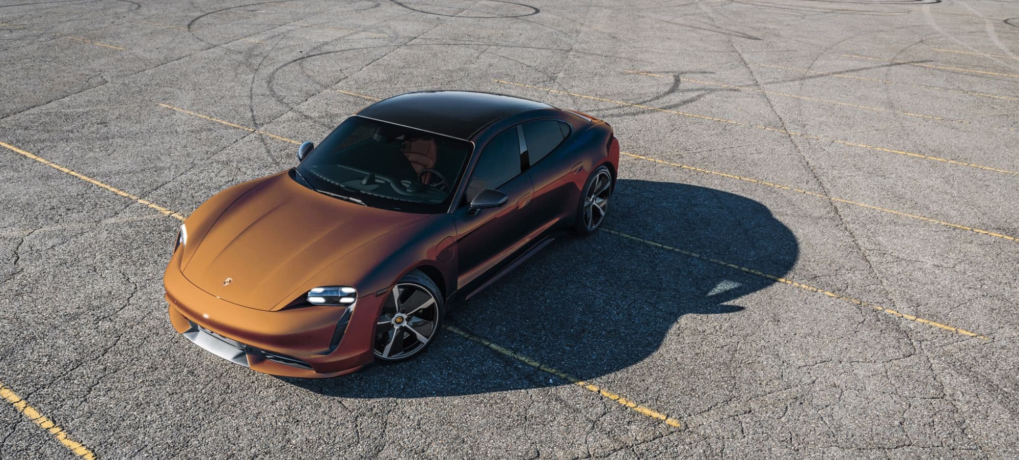 Porsche Taycan with professional automotive window tint
